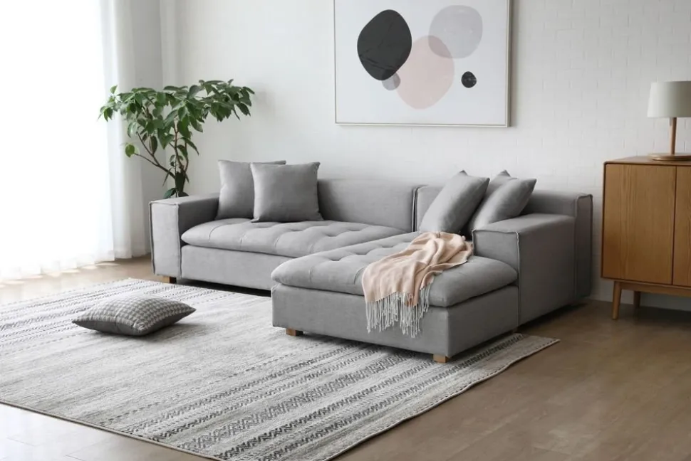 Soffa grå divan 251 cm - Sake