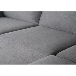 Soffa grå med öppet avslut 244 cm + Textilrengöring för möbler