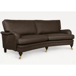 Soffa Howard London Premium 225 cm - Mörk gråbrun (läderimitaion)