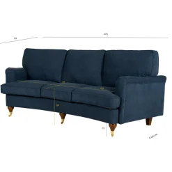 Soffa Howard Watford Deluxe - Svängd howard soffa 225 cm + Textilrengöring för möbler