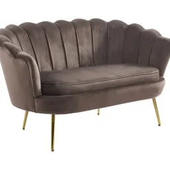 Soffa i brun sammet 133 cm - Kingsley