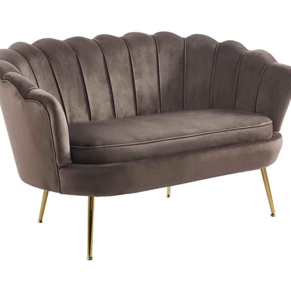 Soffa i brun sammet 133 cm - Kingsley