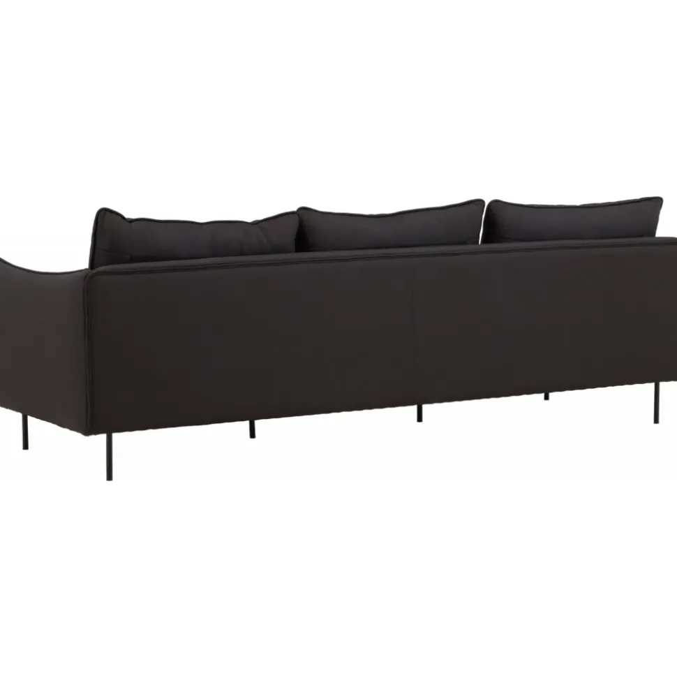 Soffa i svart microfiber 234,5 cm