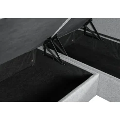 Soffa med förvaring grå 214 cm bred + Textilrengöring för möbler