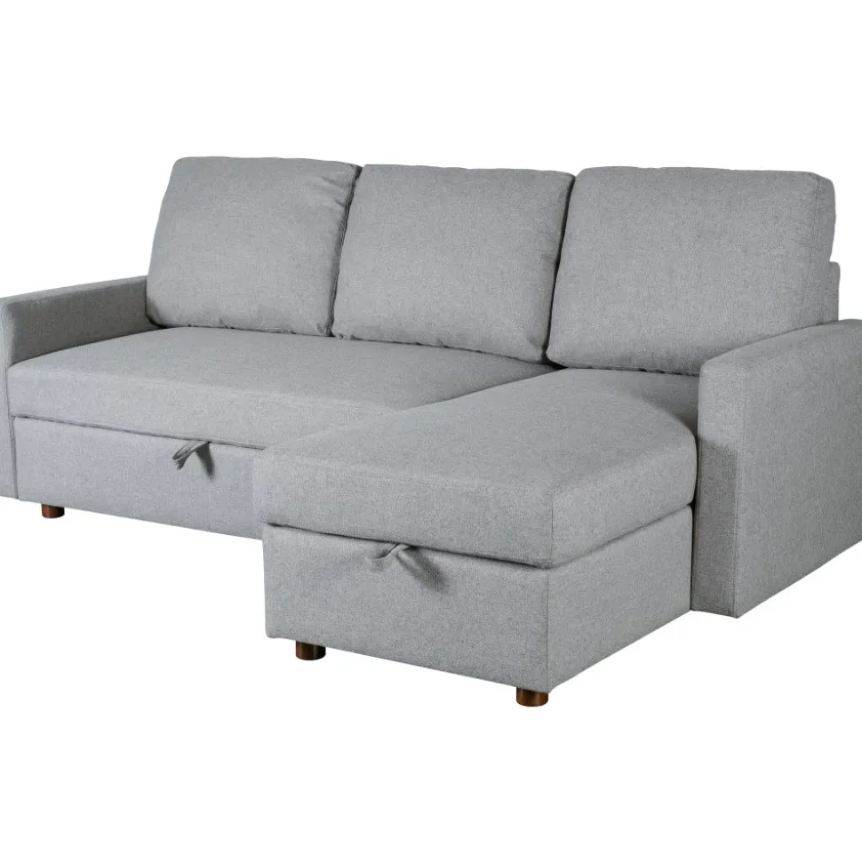 Soffa med förvaring grå 214 cm bred + Fläckborttagare för möbler