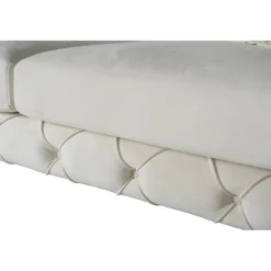 Soffa med knappar beige sammet 200 cm + Textilrengöring för möbler