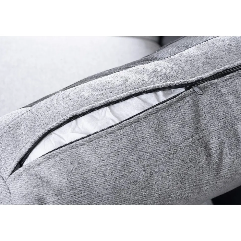 Soffa med vändbar divan grå 283 cm