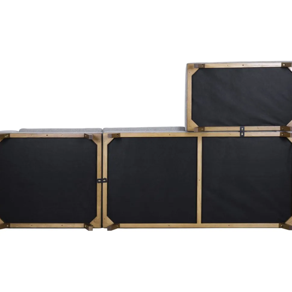 Soffa med vändbar divan grå 283 cm