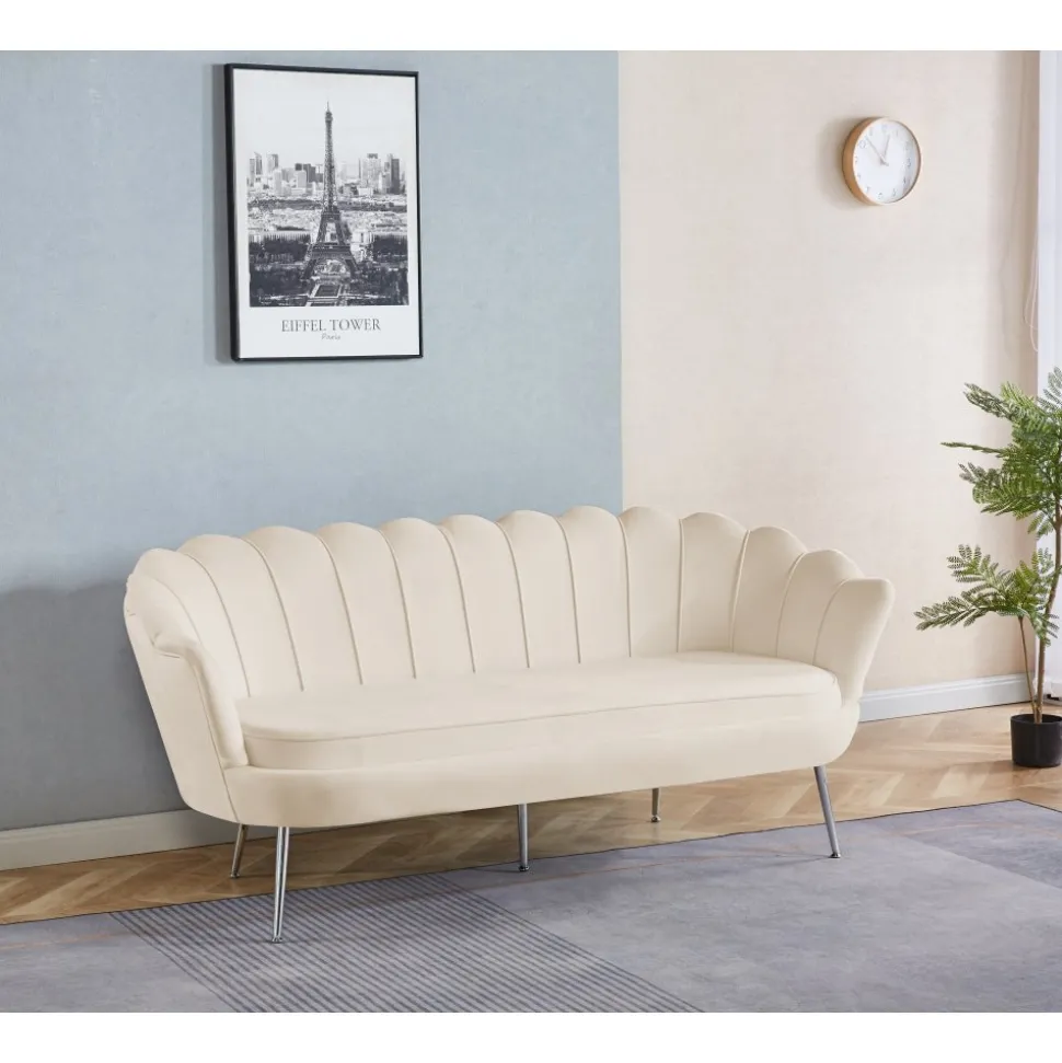 Soffa offwhite 3-sits - 180 cm - Kingsley + Möbeltassar