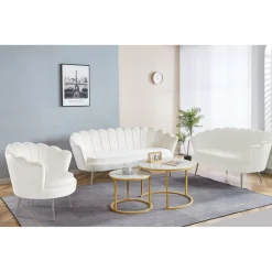 Soffa offwhite 3-sits - 180 cm - Kingsley + Textilrengöring för möbler