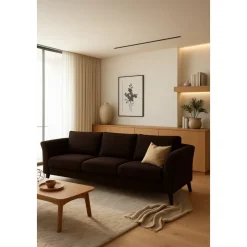 Soffa Roma 204 cm - Mörkbrun