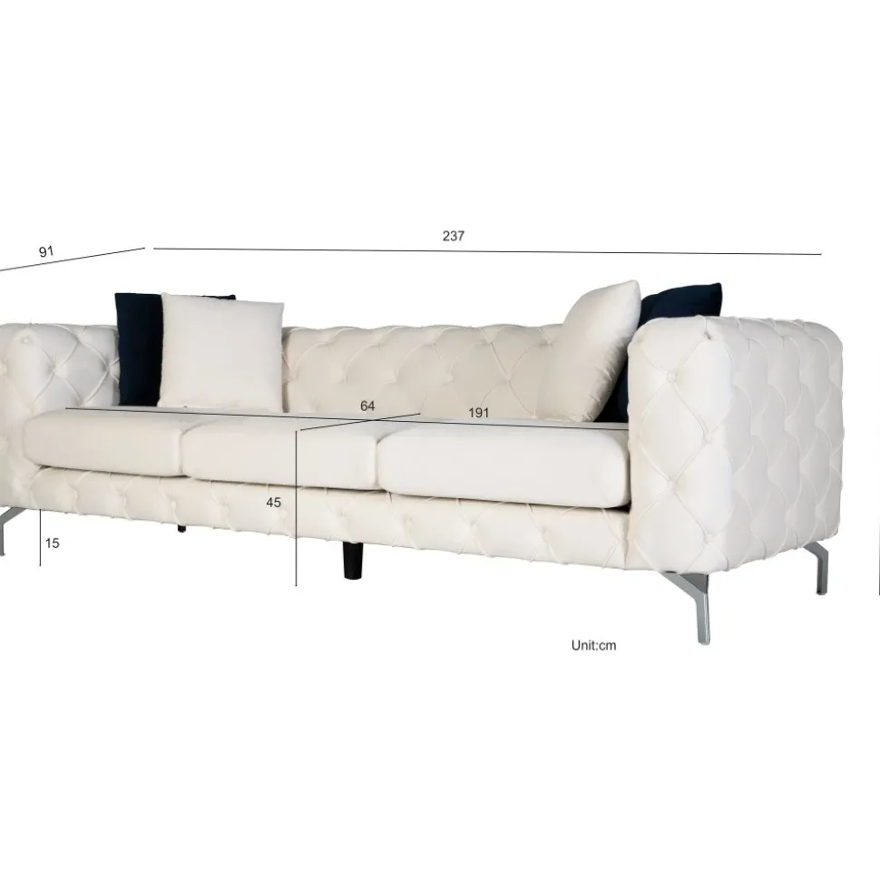 Soffa 3-sits - 237 cm + Fläckborttagare för möbler