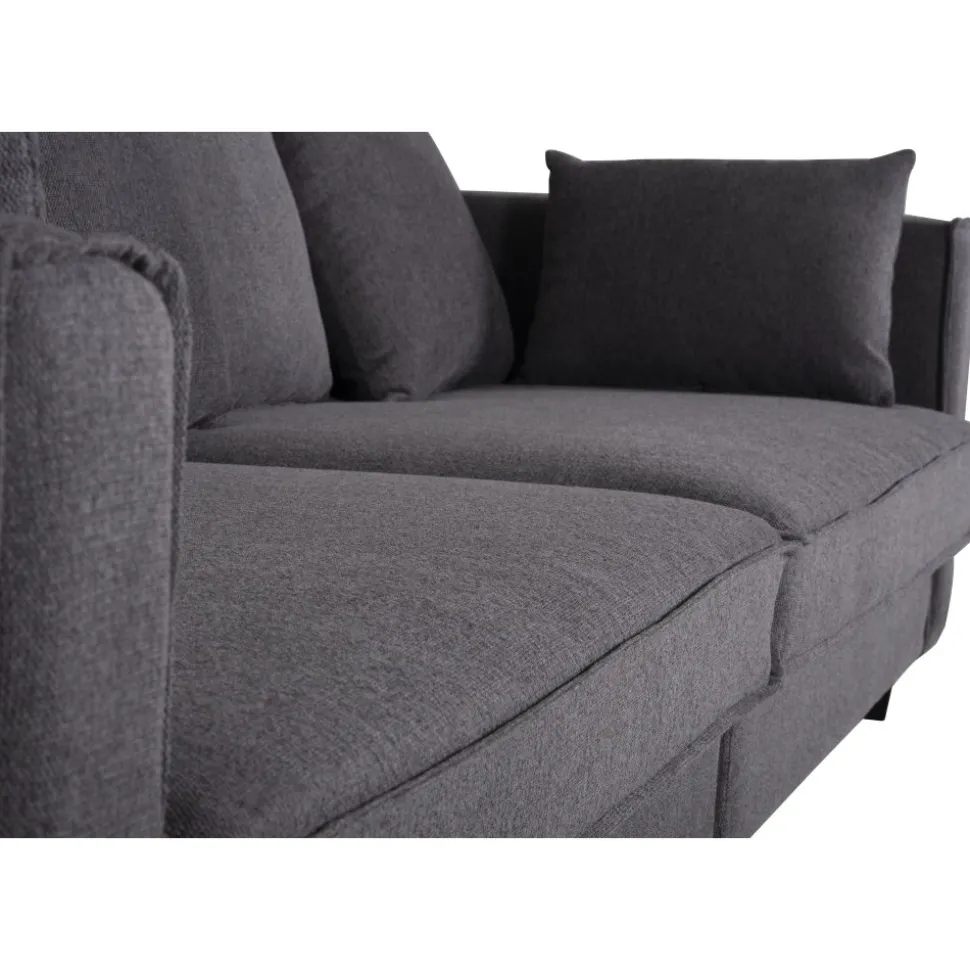Soffa 4-sits 270 cm antracit tyg - Brandy + Textilrengöring för möbler