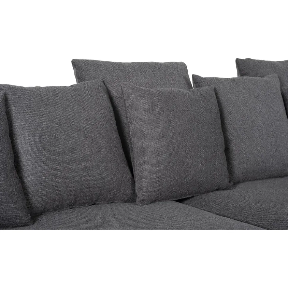 Soffa 4-sits 270 cm antracit tyg - Brandy + Fläckborttagare för möbler