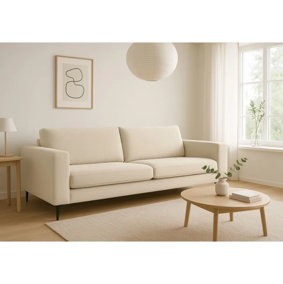Soffa 3-sits beige - Aspen + Fläckborttagare för möbler