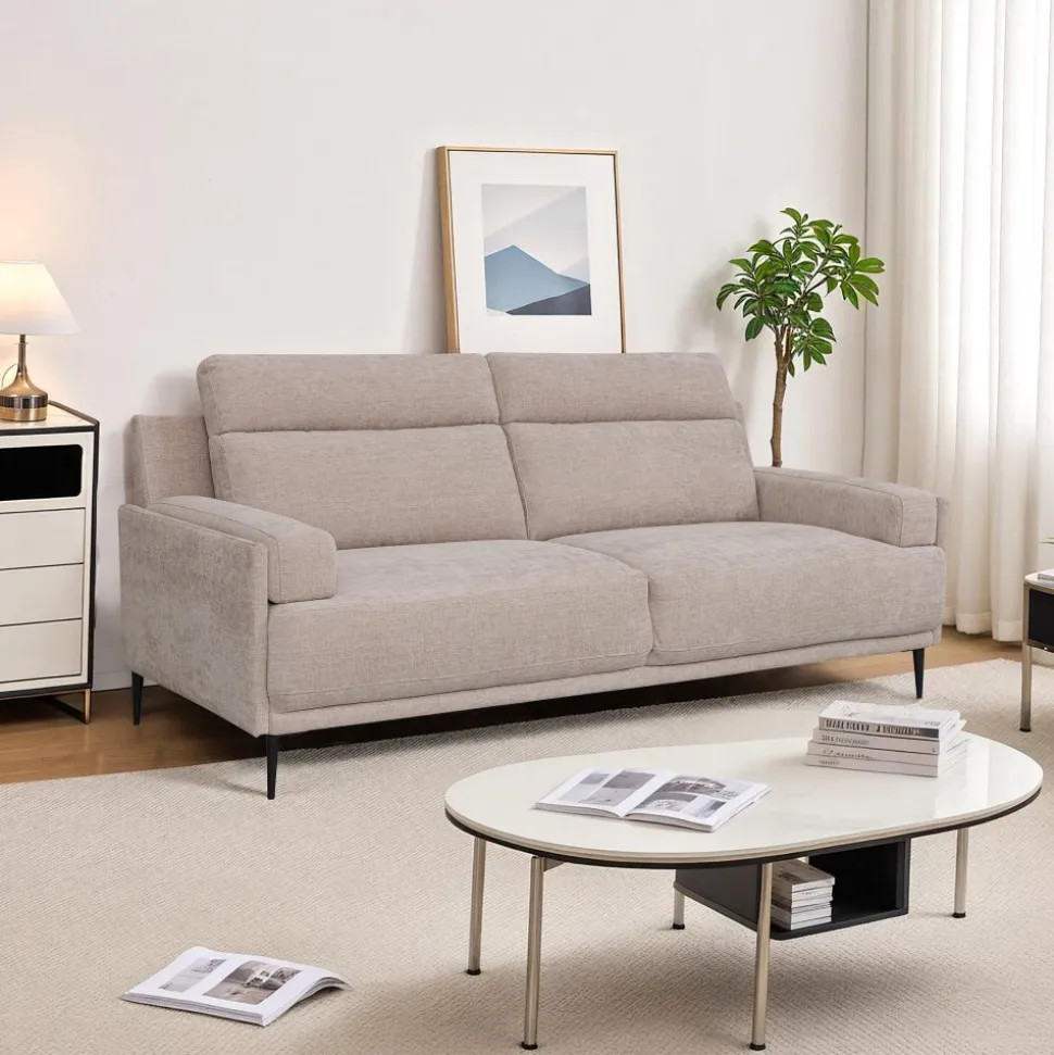 Soffa 3-sits beige 208 cm - Amsterdam