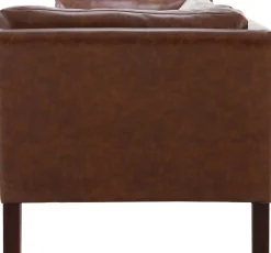 Soffa 3-sits brun vintage PU 198 cm - Heritage + Fläckborttagare för möbler