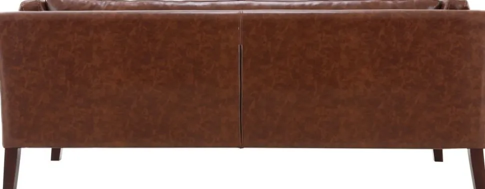 Soffa 3-sits brun vintage PU 198 cm - Heritage + Fläckborttagare för möbler