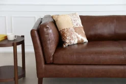 Soffa 3-sits brun vintage PU 198 cm - Heritage + Fläckborttagare för möbler