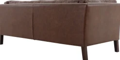 Soffa 3-sits brun vintage PU 198 cm - Heritage + Textilrengöring för möbler