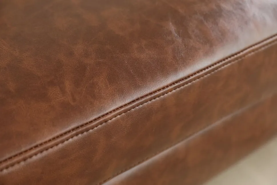 Soffa 3-sits brun vintage PU 198 cm - Heritage