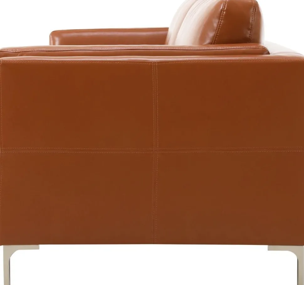 Soffa 3-sits brunt konstläder 200 cm + Textilrengöring för möbler