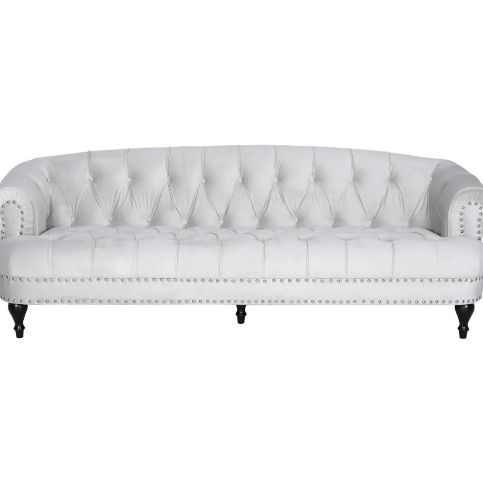 Soffa 3-sits chesterfield beige sammet