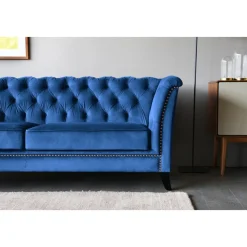Soffa 3-sits Chesterfield Blå - Milton