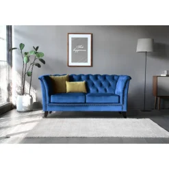 Soffa 2-sits chesterfield blå - Milton