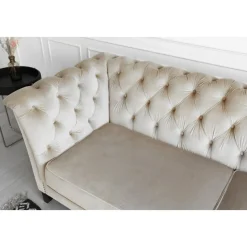 Soffa 3-sits Chesterfield beige - Milton + Fläckborttagare för möbler