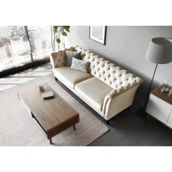 Soffa 3-sits Chesterfield beige - Milton