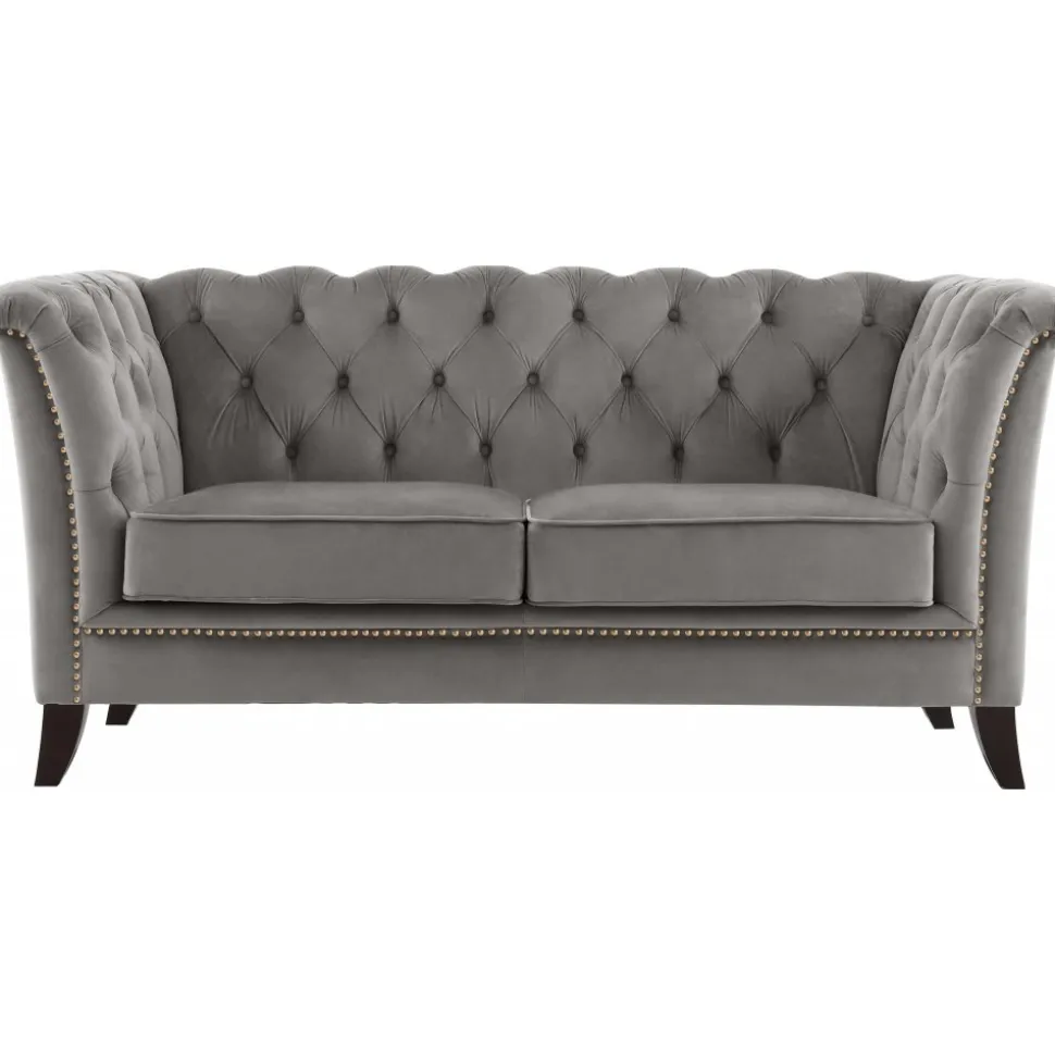 Soffa 2-sits chesterfield grå - Henry