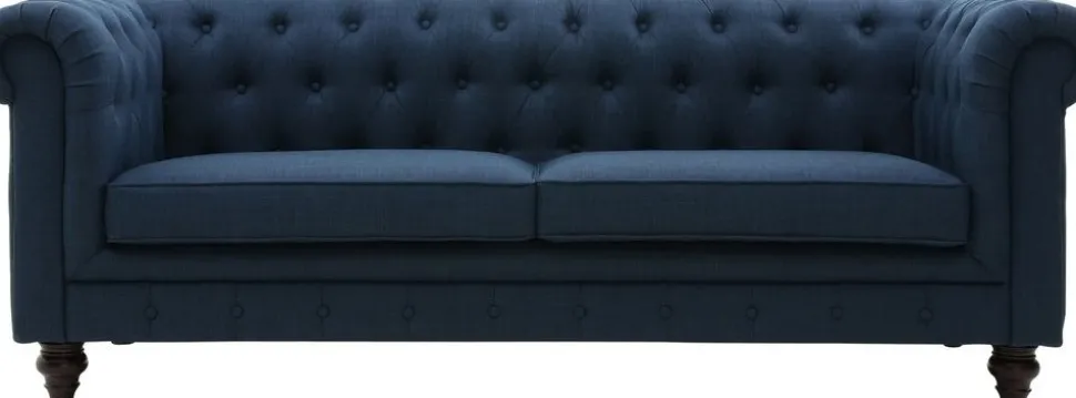 Soffa 3-sits chesterfieldsoffa blå - Herron