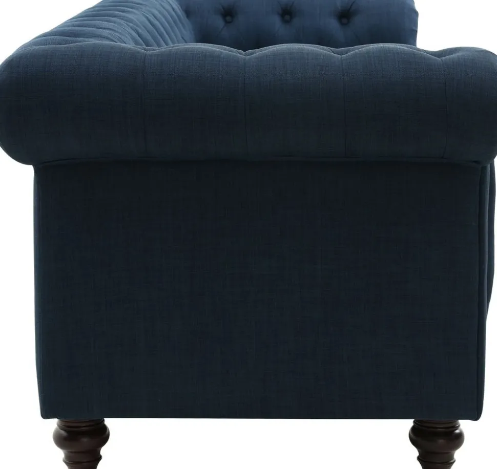 Soffa 3-sits chesterfieldsoffa blå - Herron