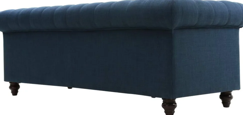 Soffa 3-sits chesterfieldsoffa blå - Herron + Fläckborttagare för möbler