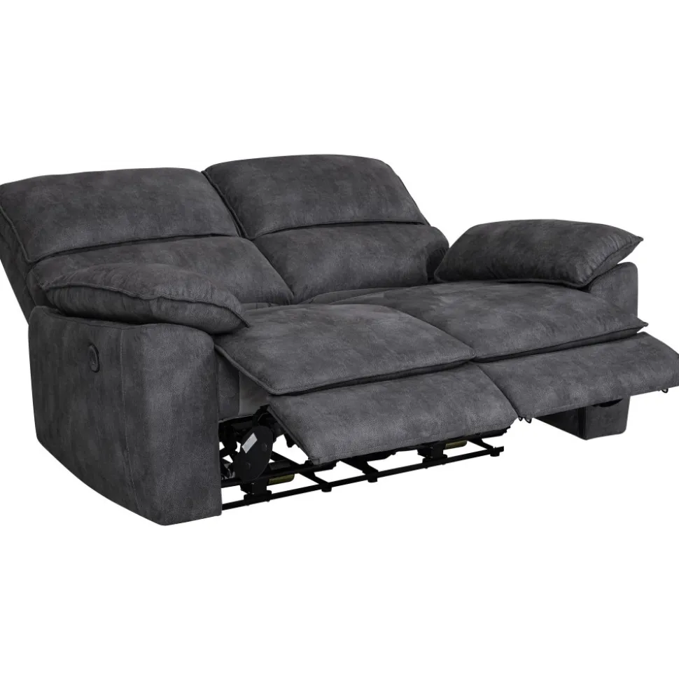 Soffa 2-sits elektrisk ställbar recliner - Grå + Möbeltassar