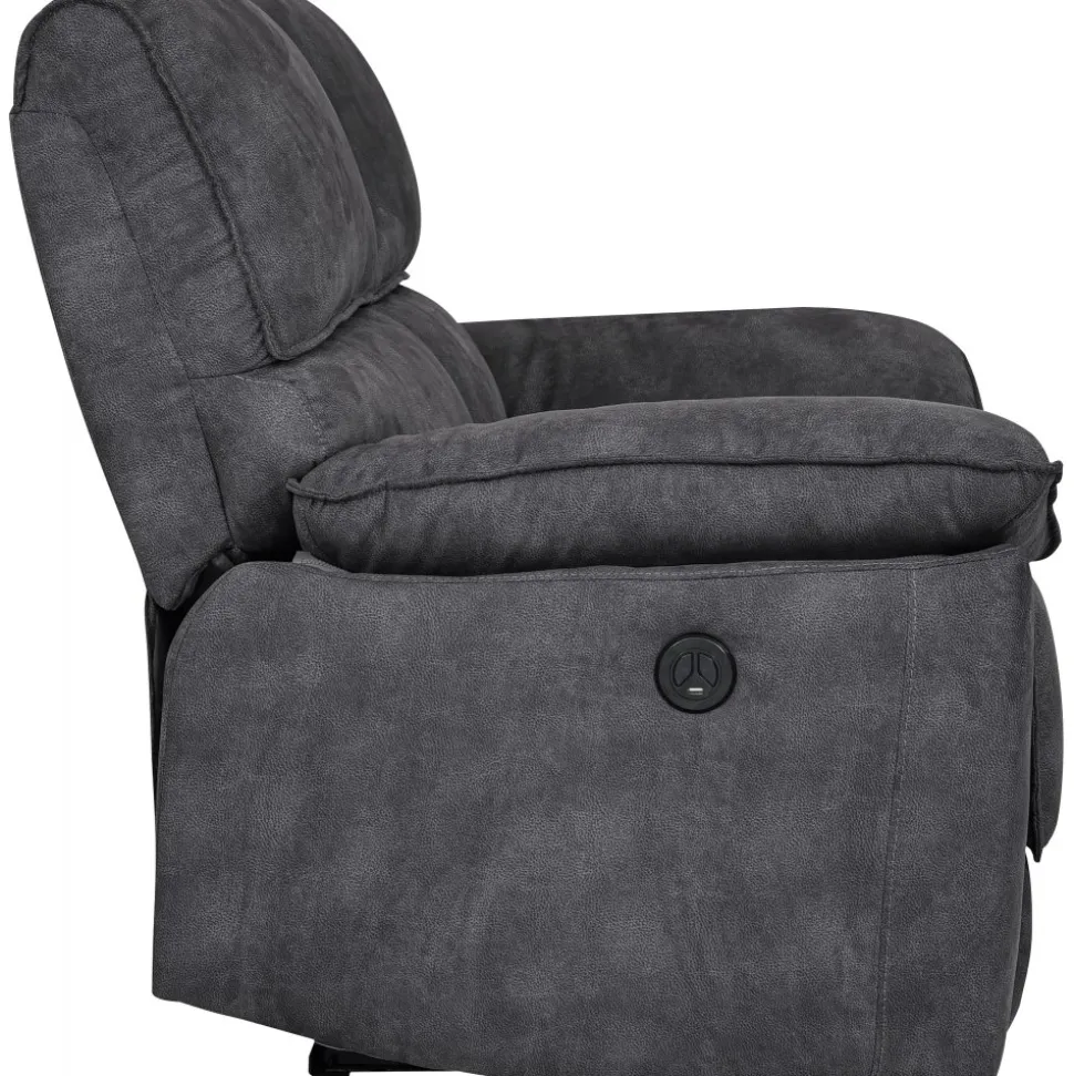 Soffa 2-sits elektrisk ställbar recliner - Grå + Möbeltassar