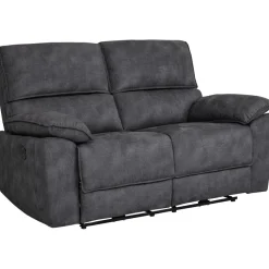 Soffa 2-sits elektrisk ställbar recliner - Grå + Textilrengöring för möbler