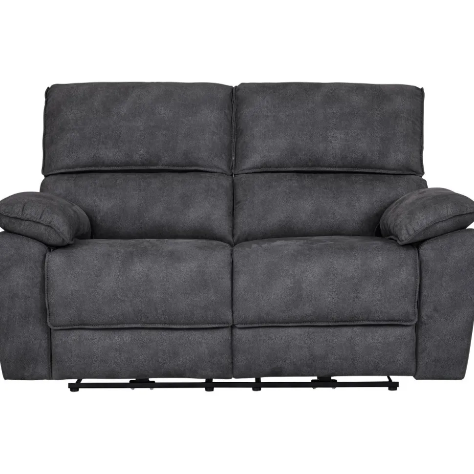 Soffa 2-sits elektrisk ställbar recliner - Grå + Textilrengöring för möbler