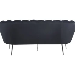 Soffa 3-sits i svart sammet - Kingsley