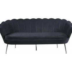 Soffa 3-sits i svart sammet - Kingsley