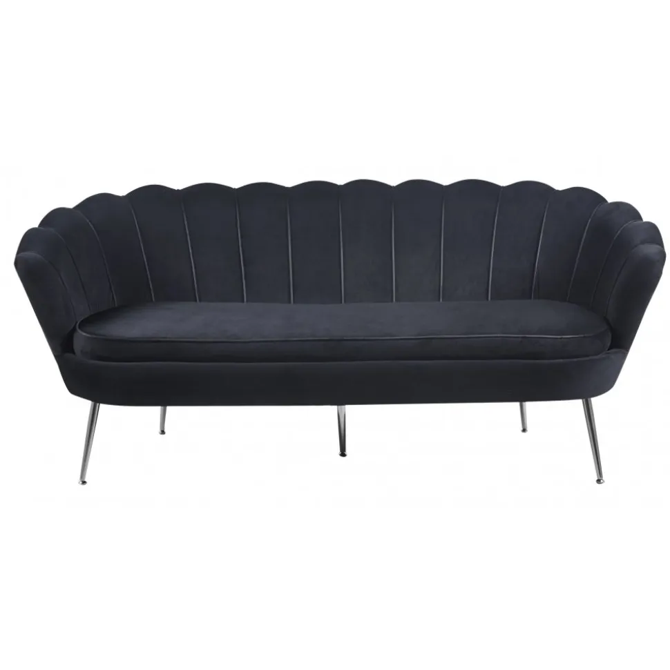 Soffa 3-sits i svart sammet - Kingsley + Möbeltassar