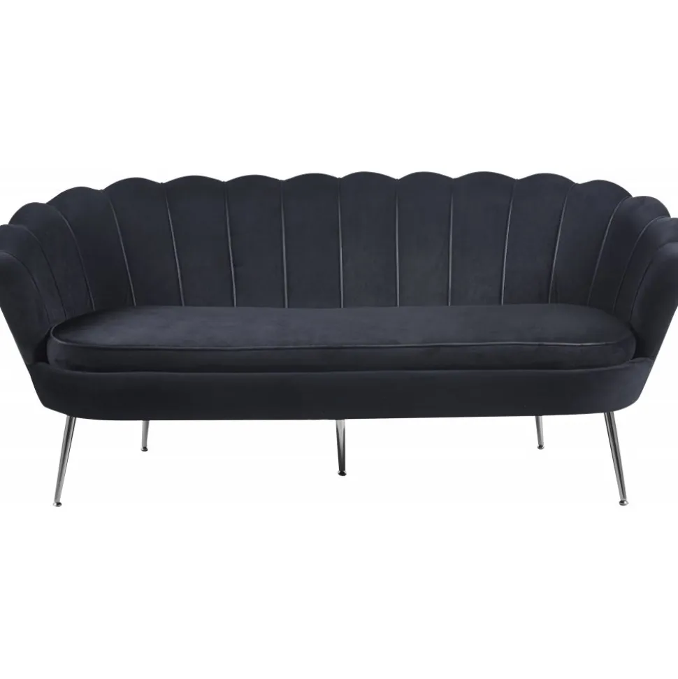 Soffa 3-sits i svart sammet - Kingsley + Möbeltassar