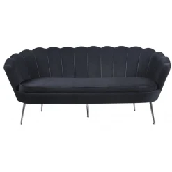 Soffa 3-sits i svart sammet - Kingsley + Textilrengöring för möbler