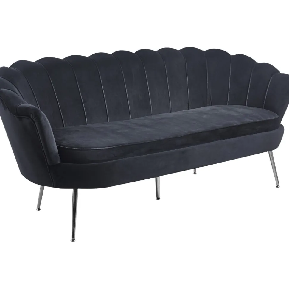 Soffa 3-sits i svart sammet - Kingsley + Textilrengöring för möbler