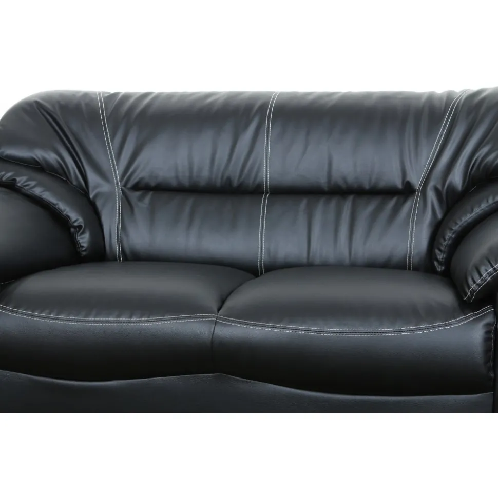 Soffa 2-sits svart konstläder - Dominic