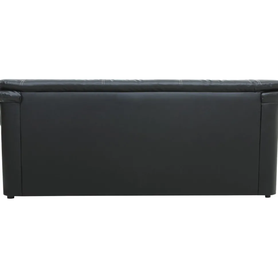 Soffa 3-sits svart konstläder - Dominic + Fläckborttagare för möbler