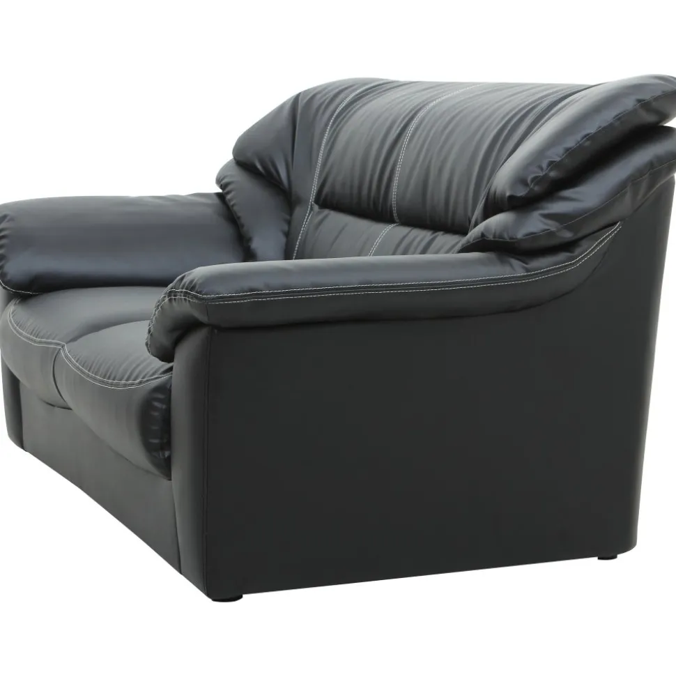 Soffa 2-sits svart konstläder - Dominic + Textilrengöring för möbler