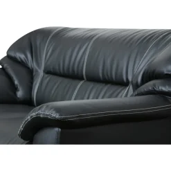 Soffa 2-sits svart konstläder - Dominic + Fläckborttagare för möbler