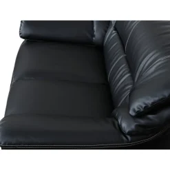 Soffa 2-sits svart konstläder - Dominic + Fläckborttagare för möbler